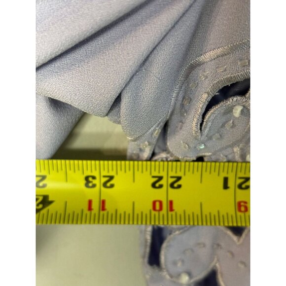 Natasha Embroidered Beaded Open Front Laser Cut Jacket Light Lavender Sz 16 - Picture 6 of 10